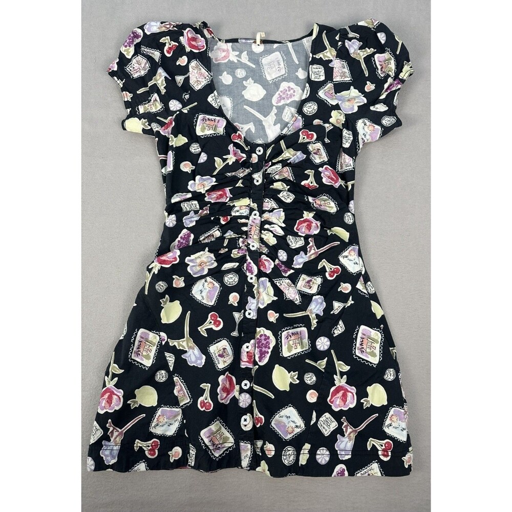 Free People Oakley mini dress 100% Cotton Sz S Whimsical Cottage Retro Festival